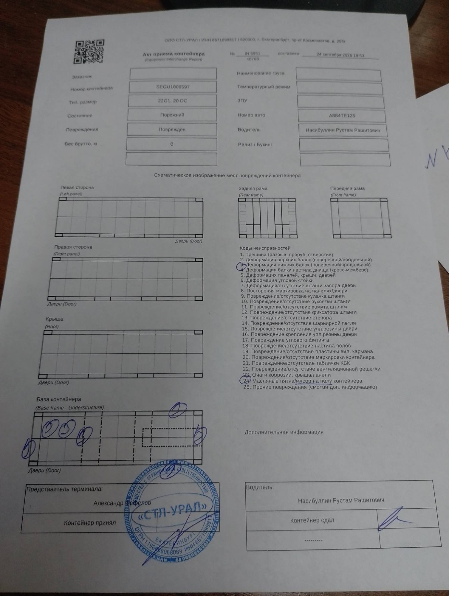 Морской контейнер SEGU1809597