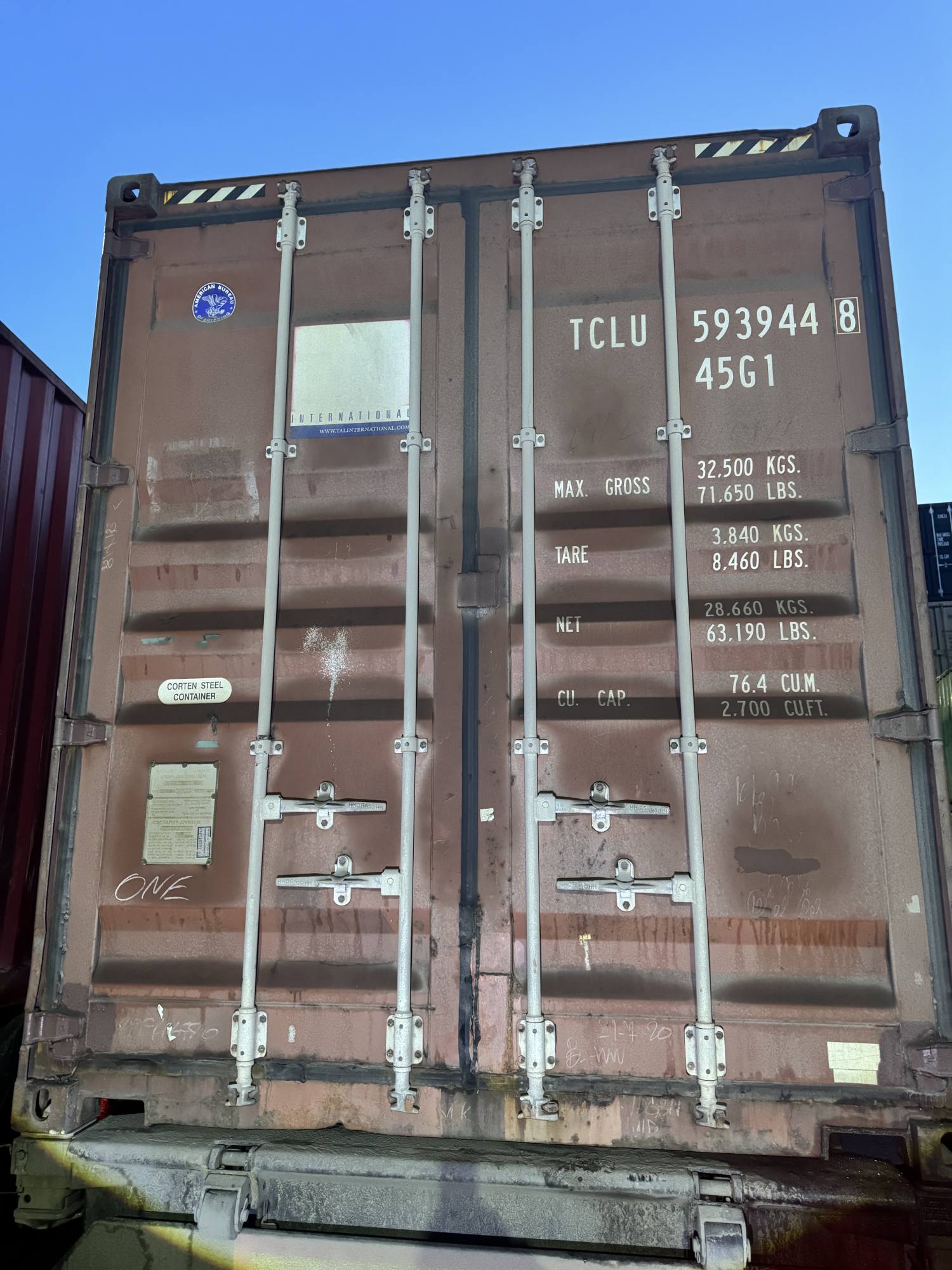 Морской контейнер TCLU5939448